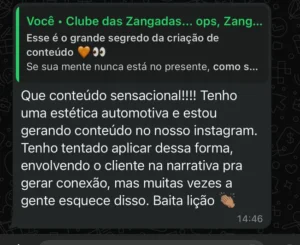 Feedback texto Clube copiar